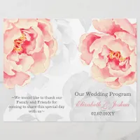 Pink Peony Bifold wedding program