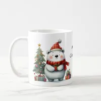 Charming Polar Bear Merry Christmas Coffee Mug