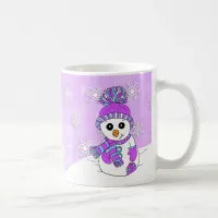 Cute purple snowman Christmas Holidays Coffee Mug