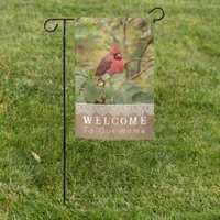 Cardinal Red Bird Welcome to Our Home Garden Flag