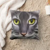 Wonderful cat in portrait throw pillow