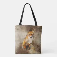 Cute Red Fox Wildlife Art Tote Bag