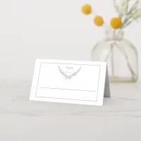 Elegant Marble and Wreath Wedding Table Cards