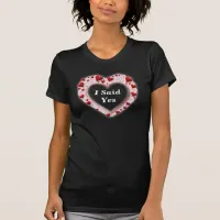 I Said Yes Cute Love Heart Proposal Black T-Shirt