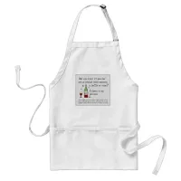 Fitness Is My Passion Funny Wine Quote Adult Apron