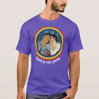 Miami Downtown Gay Men Cuddling Illustration T-Shirt