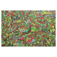 Psychedelic Tribal Abstract Colorful Composition Fabric