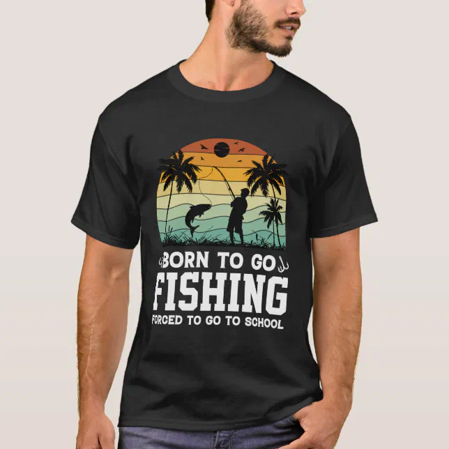 Funny Born To Go Fishing Bass Fish Fisherman Boys T-Shirt