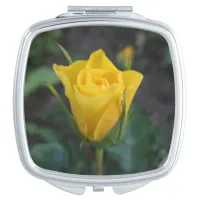 Floral Photo Yellow Rose Bud Makeup Mirror