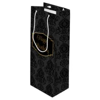 Elegant, Sophisticated Damask Personalized Wine Gift Bag