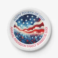 Happy Fourth of July Personalized Paper Plates