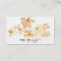 *~* Abstract Soft Peach Beige Floral Watercolor Business Card