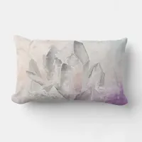 *~* Faux Soft Purple Lavender Amethyst Crystals Lumbar Pillow