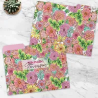 Vibrant Artistic Doodle Hand-drawn Florals File Folder