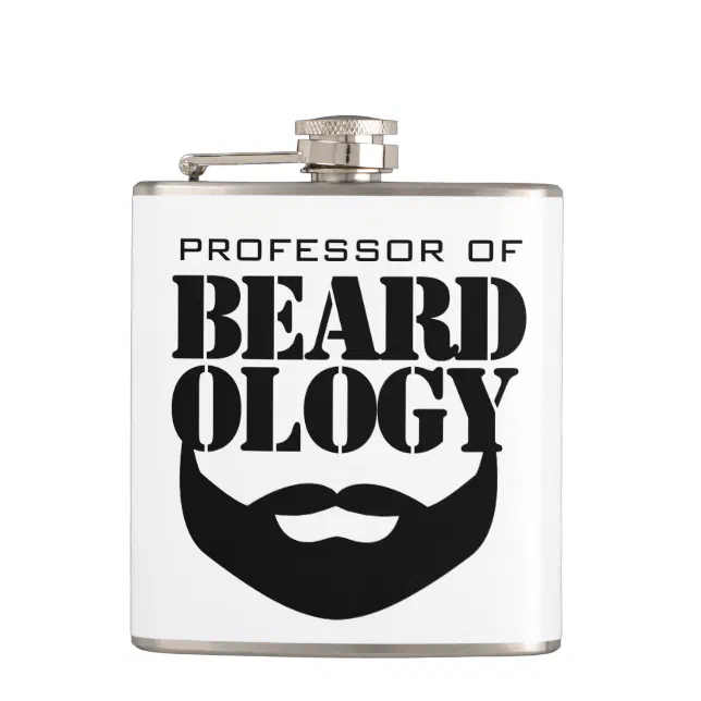 Funny Professor of Beardology Flask