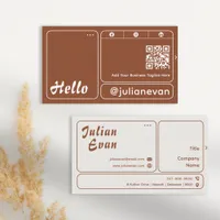 Modern Terracotta Earth Tone Bold Typography Hello Business Card