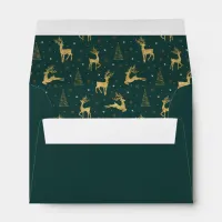 Gold Reindeer Christmas Tree Pattern ID853 Envelope