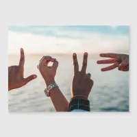 Hands Spell Love | Romantic Photo Magnetic Card