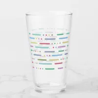 Pastel stripes and dots pattern glass