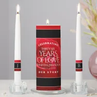 Elegant 36th Rose Wedding Anniversary Celebration Unity Candle Set