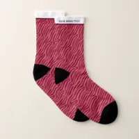 Two Tone Red Tiger Stripe Pattern Gym Fitness Socks