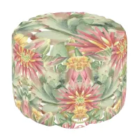 Cactus Brights Bloom Round Pouf