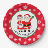 Mr and Mrs Claus, Santa Merry Christmas   Paper Plates