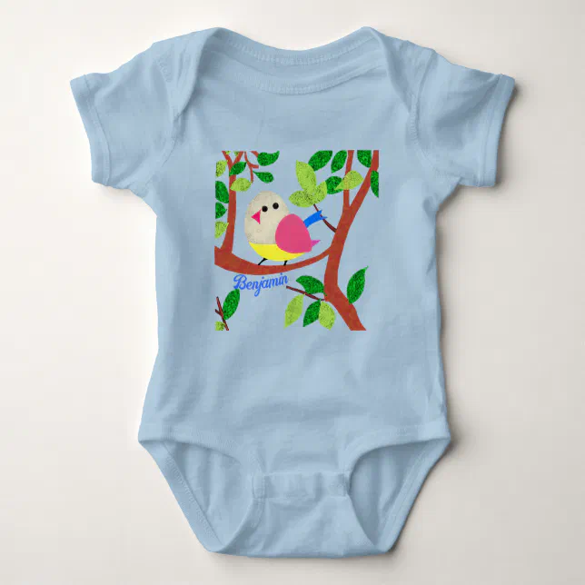 Bird in a tree baby bodysuit