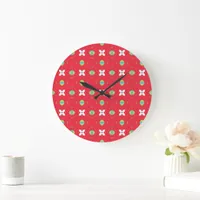 Christmas Holiday Charm Pattern 02 -  Large Clock