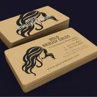 Modern Beauty Salon Stylist Kraft Paper Minimalist Business Card