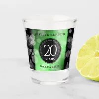 Elegant 20th Emerald Wedding Anniversary Shot Glass