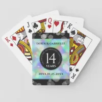 Elegant 14th Opal Wedding Anniversary Celebration Playing Cards