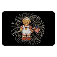 Vintage Nurse Bear Modern White Fireworks Flexible Magnet