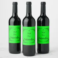 Halloween Slime Green Personalized  Wine Label