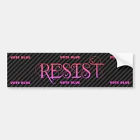 Resist Pink Black Stripes Bumper Sticker