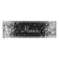 Silver Glitter Black Ruler