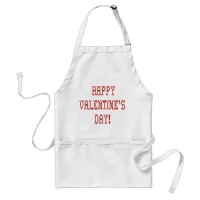 Happy Valentine's Day Tiny Heart Shaped Font Adult Apron