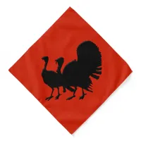 Silhouette of Turkeys Bandana