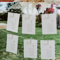 Elegant Modern Gold Wedding Seating Chart Cards