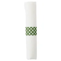 Whimsical Polka-Dotted Dark Green and White Napkin Bands