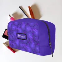 Purple planets, modern fractal pattern, custom dopp kit