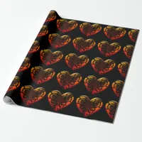 Halloween Filigree Goth Heart Wrapping Paper