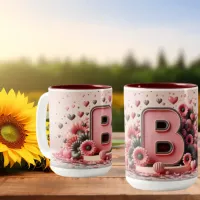 Valentine Day 3D A to Z Alphabet Coffee Mug