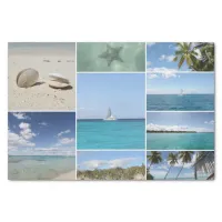 Scenic Caribbean Isla Saona Photo Collage Tissue Paper