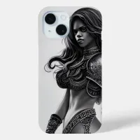 Black and White African Warrior Queen Case-Mate iPhone Case