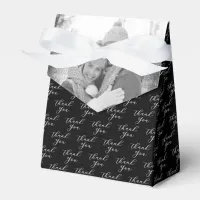 Couple Photo | Thank You Wedding Black And White Favor Boxes