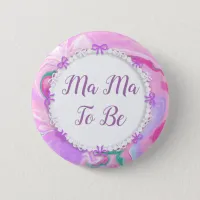 Mama To Be Baby Shower Pink & Purple  Button