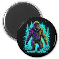 Sasquatch Bigfoot in Teal and Black Magnet