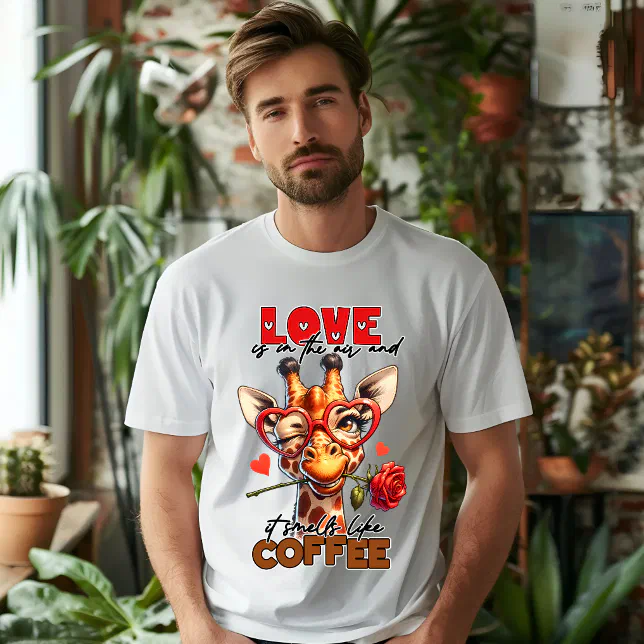 Funny Giraffe Love & Coffee T-Shirt