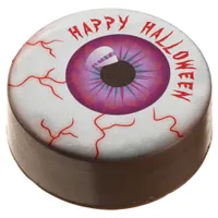 Creepy Bloodshot Eyeball Happy Halloween Chocolate Covered Oreo